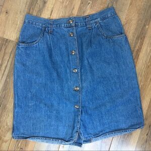 Vtg Faded Glory Denim Button down A-Line Skirt